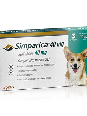 Simparica Comprimidos Masticables 40 Mg , envase de  3