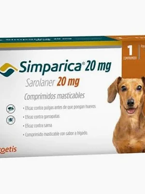 Simparica Comprimidos Masticables 20 Mg , envase de  1