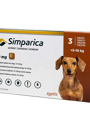 Simparica Comprimidos Masticables 20 Mg , envase de  3
