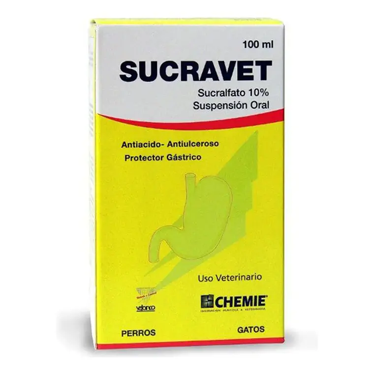 Sucravet Antiácido Sucralfato 100 ml. Uso veterinario 1