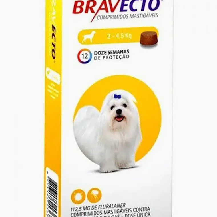 Bravecto Antiparasitario 45 mg Perro 2 a 4,5 K 1 Comprimido masticable. Uso veterinario 1