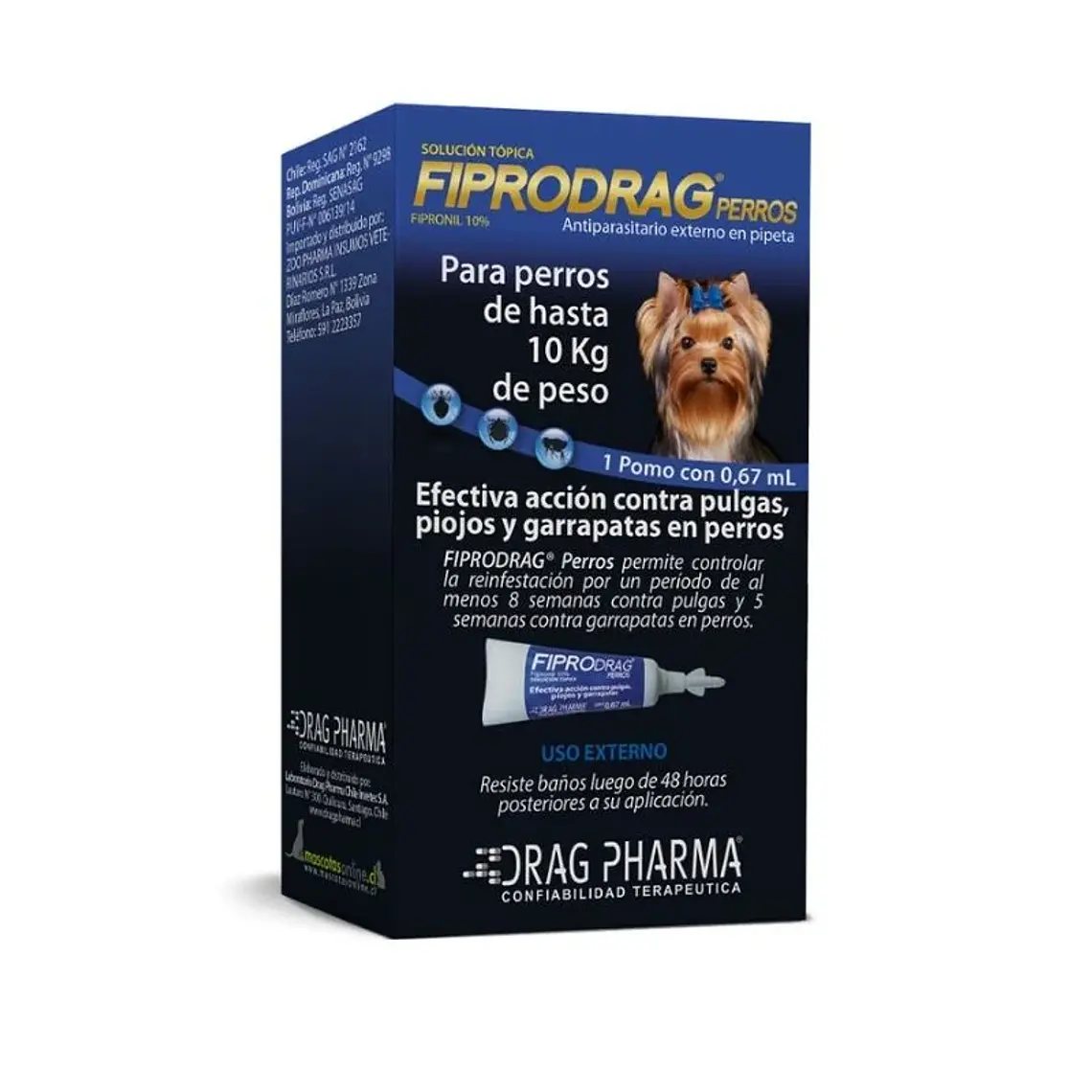 Fiprodrag Antiparasitario Perro 0 a 10 K Pipeta 0,67 ml. 1
