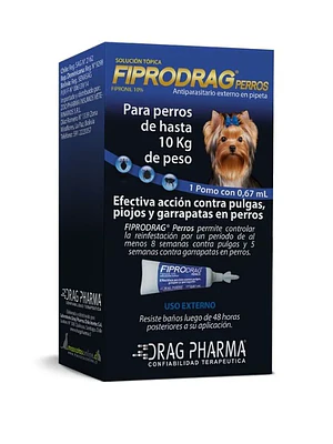 Fiprodrag Perro 00-10Kilos 0.67 ml , envase de  1 Pipeta