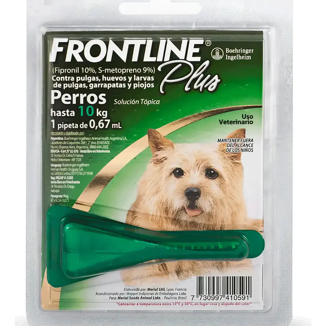 Frontline Plus Antiparasitario Perro 2-10 K Pipeta 0,67 ml.  1