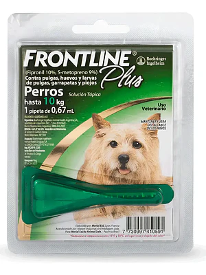 Frontline Plus Perro 2-10 Kilos , envase de  0.67 ml Pipeta 