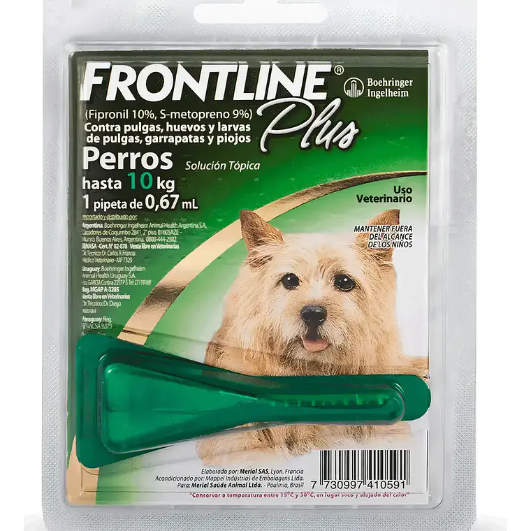 Frontline Plus Antiparasitario Perro 2-10 K Pipeta 0,67 ml.  1