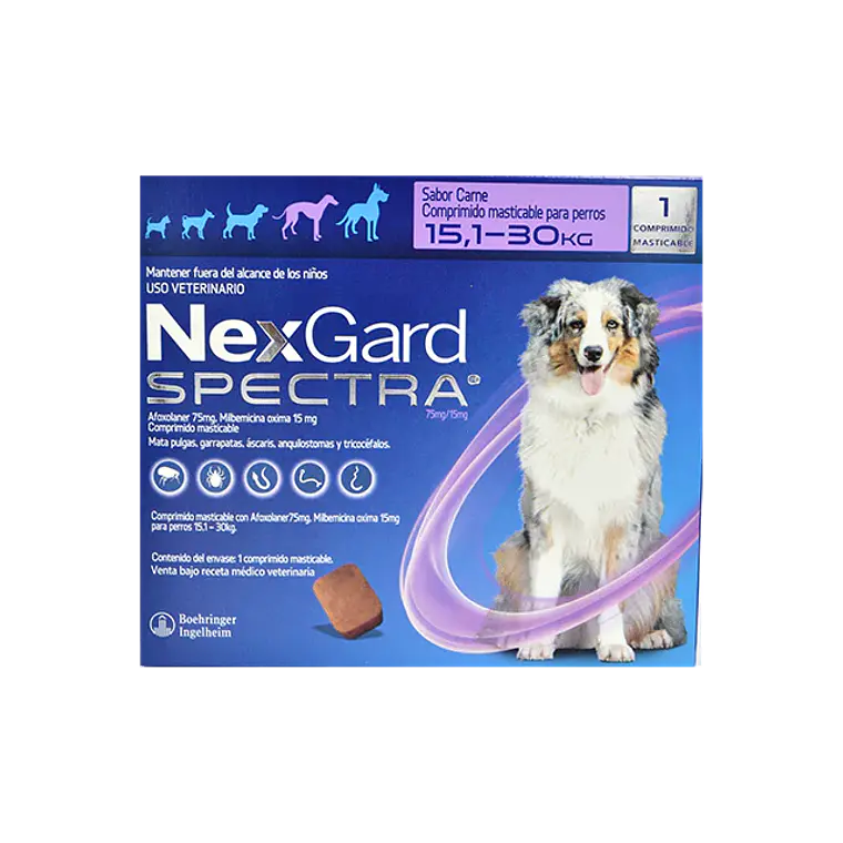 Nexgard Spectra para Perros de 15,1 - 30 Kilos, envase de 1 Comprimido Masticable 1