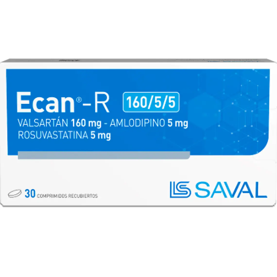 Ecan-R 160/5/5 mg 30 Comprimidos recubiertos. 1