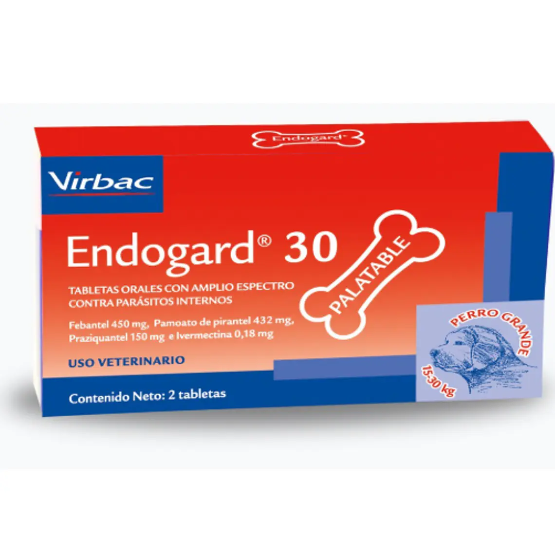 Endogard 30 Antiparasitario 2 Tabletas. Uso veterinario 1