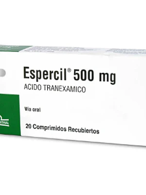 Espercil Ácido Tranexámico 500 mg 20 Comprimidos recubiertos.
