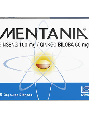 Mentania Ginkgo Biloba, Ginseng 30 Cápsulas blandas.