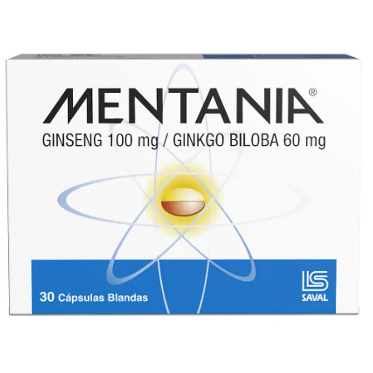 Mentania Ginkgo Biloba, Ginseng 30 Cápsulas blandas. 1