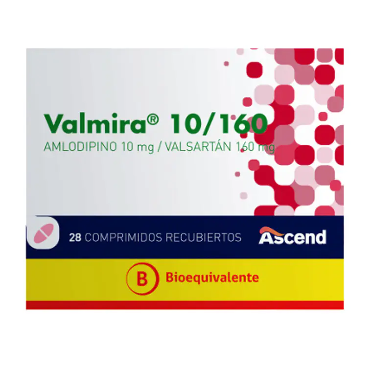 Valmira (B) Amlodipino, Valsartán 10/160 mg 28 Comprimidos. 1