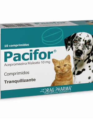 Pacifor Acepromazina Maleato 10 mg 10 Comprimidos. Uso veterinario