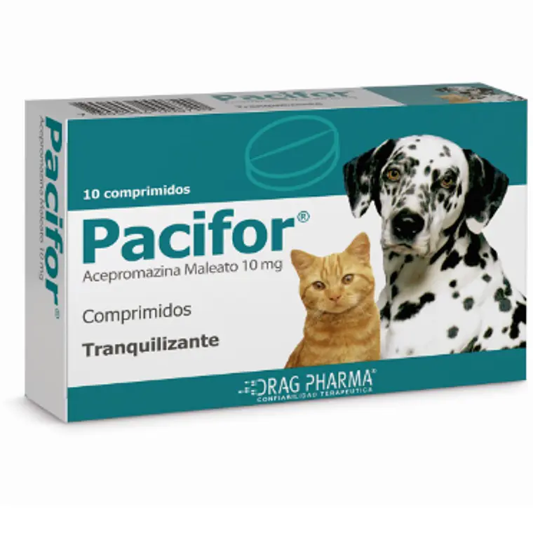 Pacifor Acepromazina Maleato 10 mg 10 Comprimidos. Uso veterinario 1