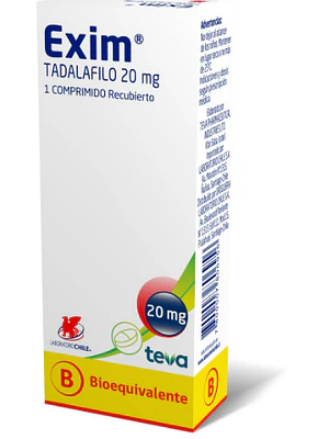 Exim (B) Tadalafilo 20 mg 1 Comprimido Recubierto.