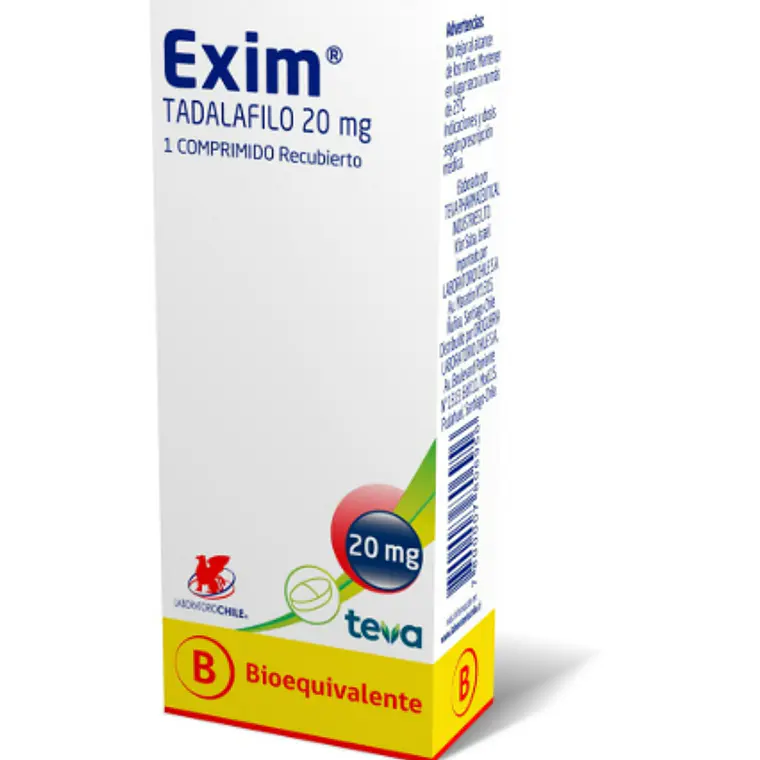 Exim (B) Tadalafilo 20 mg 1 Comprimido Recubierto. 1