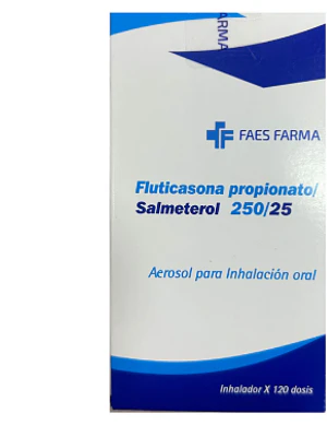 Fluticasona, Salmeterol 250/25 mcg Inhalador 120 Dosis.