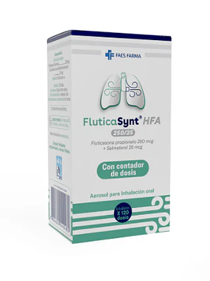 FluticaSynt HFA  Fluticasona, Salmeterol 250/25 mcg 120 Dosis.