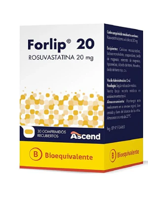Forlip Rosuvastatina 20 mg 30 Comprimidos recubiertos.