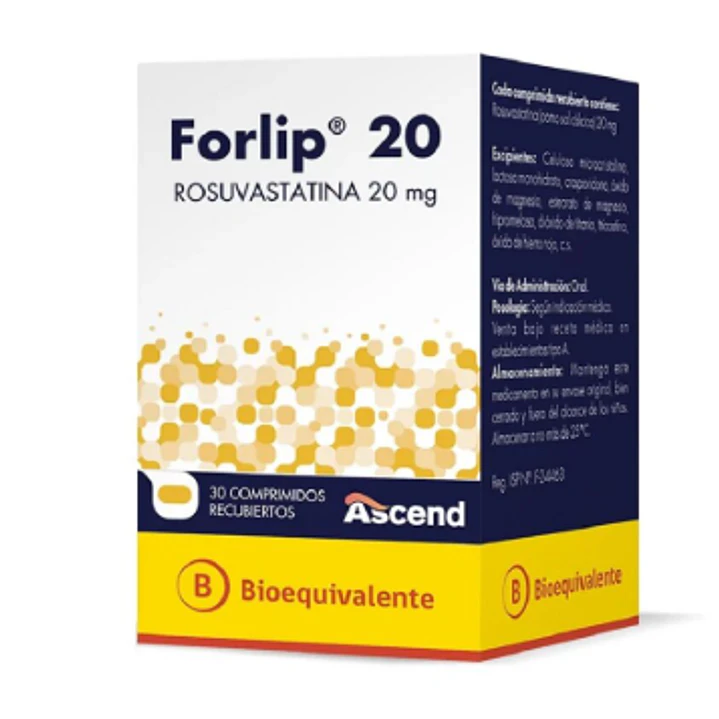 Forlip Rosuvastatina 20 mg 30 Comprimidos recubiertos. 1