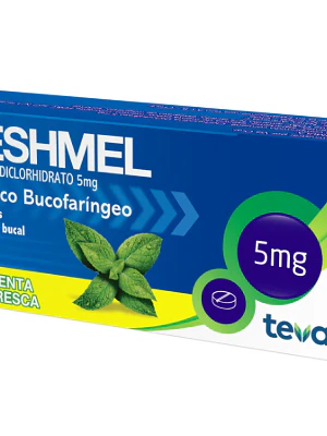 Freshmel Clorhexidina 5 mg 12 Comprimidos sabor menta.