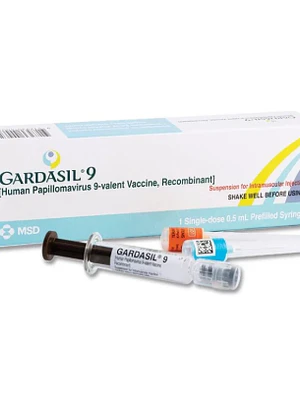 Gardasil 9 Vacuna papiloma Suspensión Inyectable 0,5 ml 1 Jeringa Prellenada.
