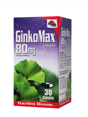 Ginkgo Max Ginkgo Biloba 80 mg 60 Cápsulas. Garden House