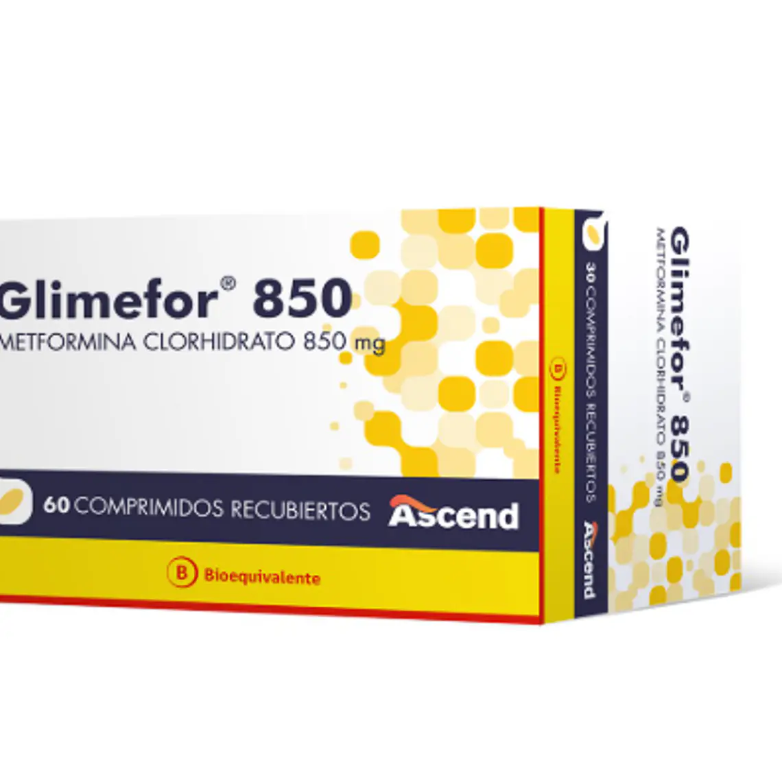 Glimefor (B)  Metformina 850 mg 30 Comprimidos recubiertos. 1