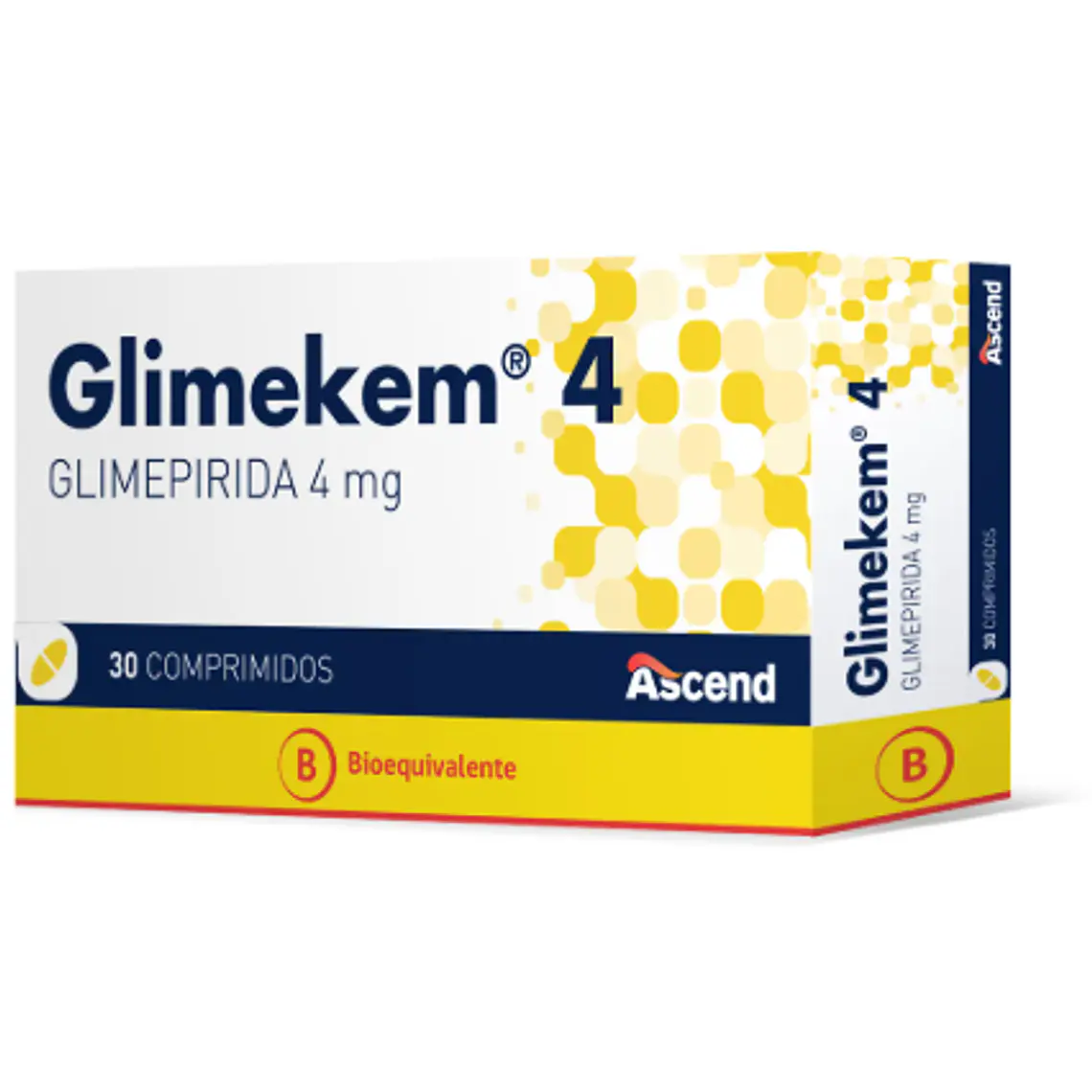 Glimekem (B) Glimepirida 4 mg 30 Comprimidos. 1