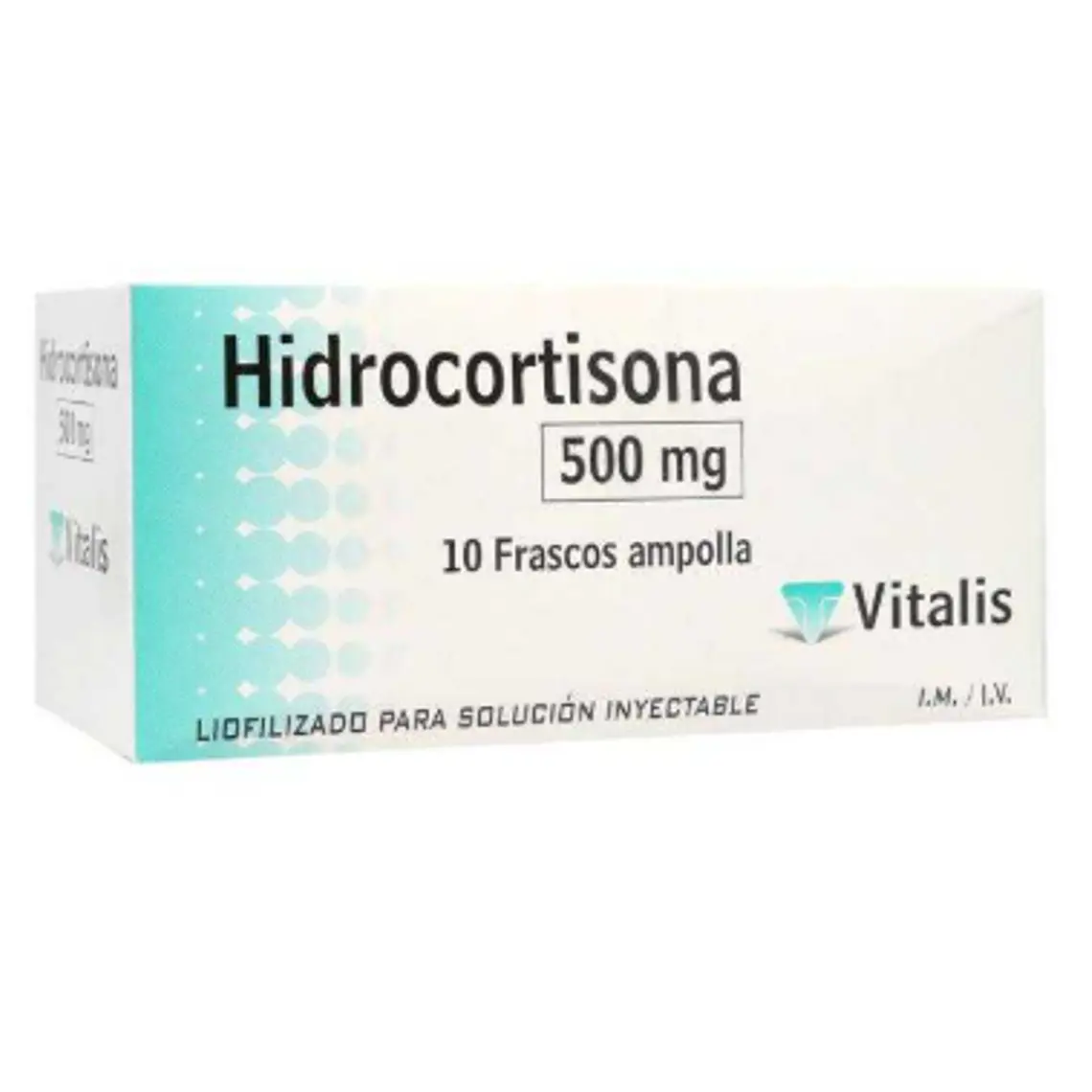 Hidrocortisona 500 mg Solución inyectable 10 Unidades. Vitalis 1