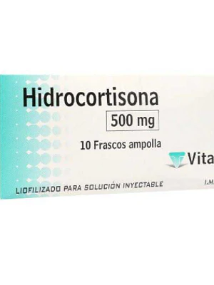 Hidrocortisona 500 mg Solución inyectable 10 Unidades. Vitalis