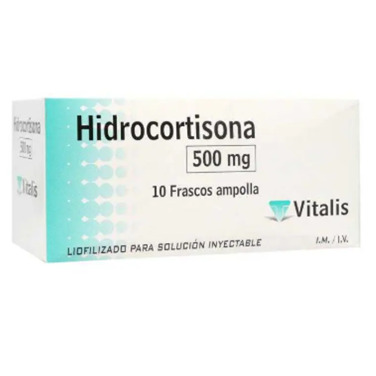 Hidrocortisona 500 mg Solución inyectable 10 Unidades. Vitalis 1