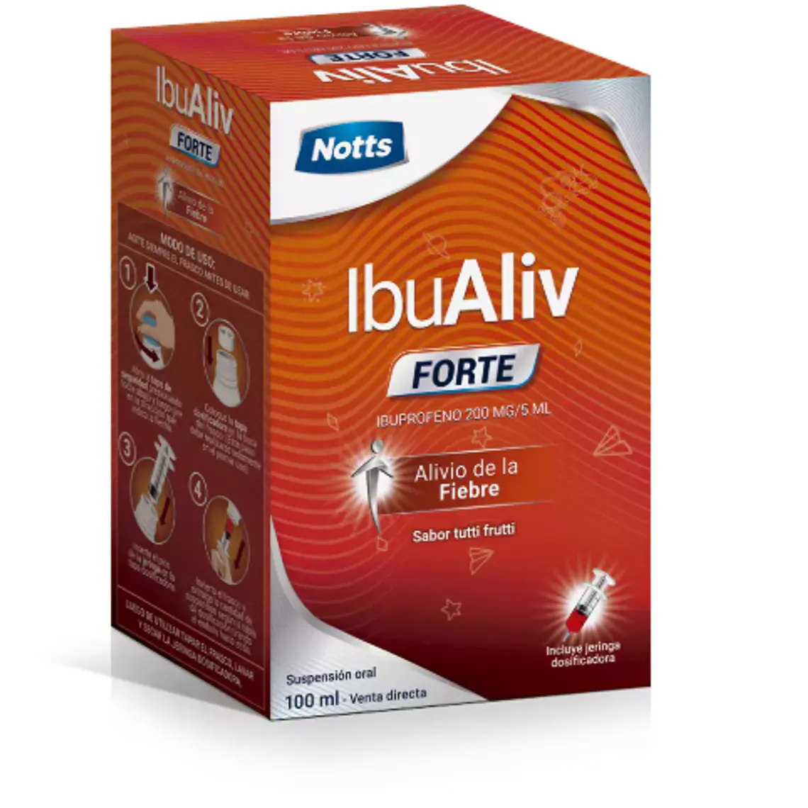 IbuAliv Forte Ibuprofeno 200 mg / 5 ml Jarabe 100 ml. 1