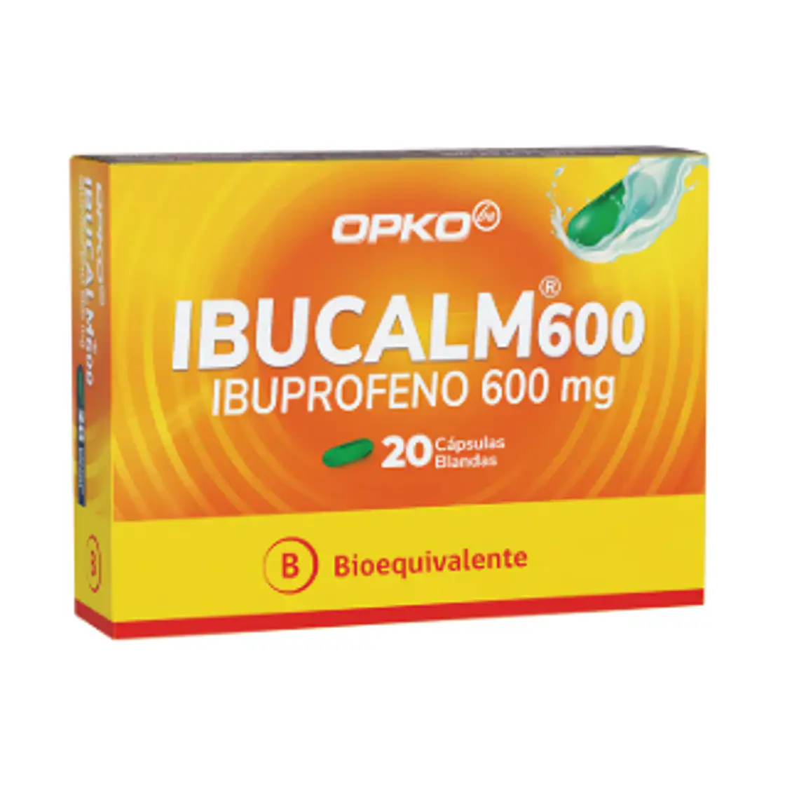 Ibucalm (B) Ibuprofeno 600 mg 20 Cápsulas blandas. 1
