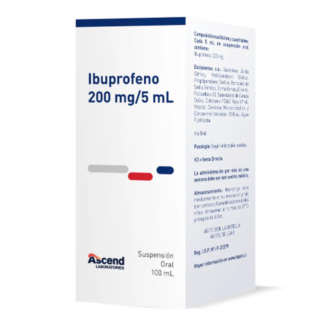 Ibuprofeno 200 mg / 5 ml Suspensión oral 100 ml. Ascend 1