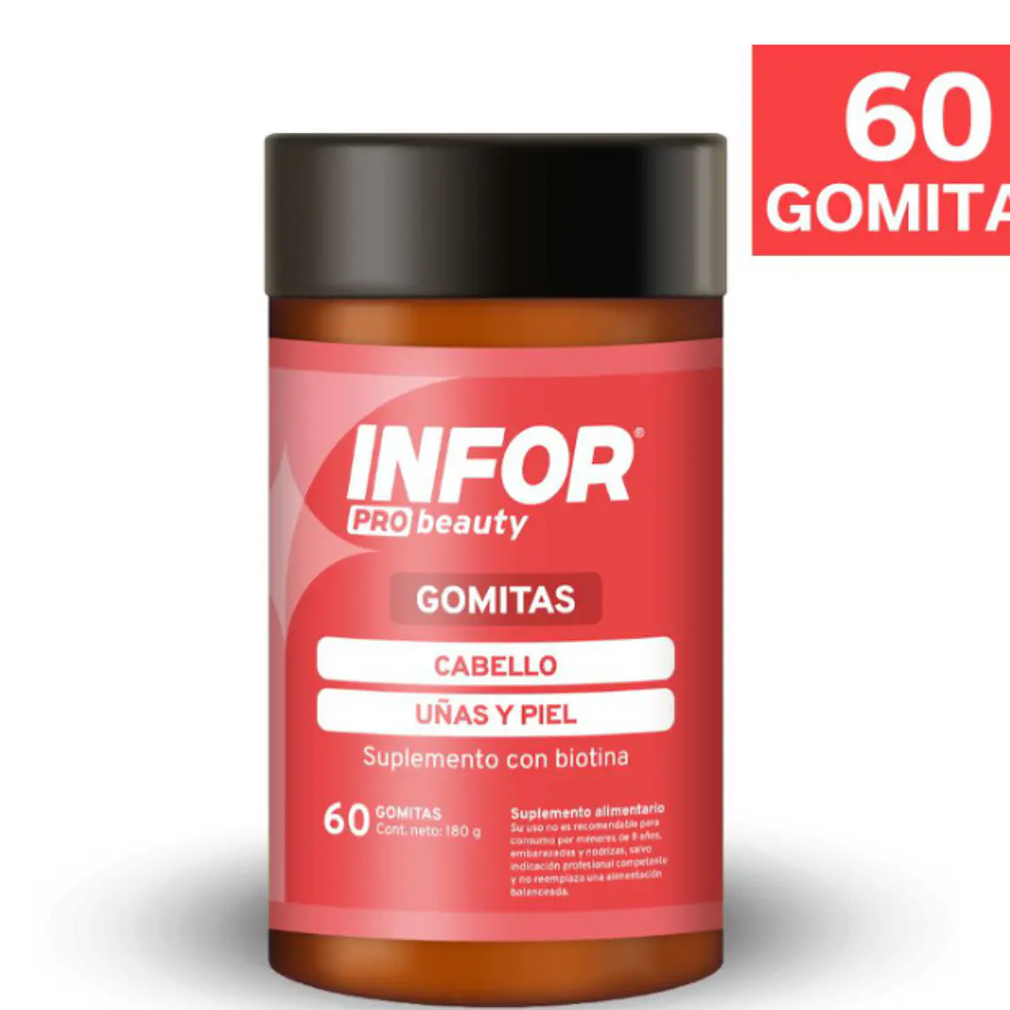 Infor Pro Beauty Cabello piel uñas 60 Gomitas. 1