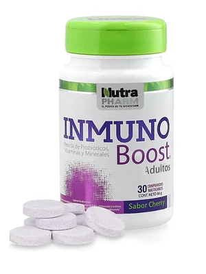 Inmuno Boost  Adultos 30 Comprimidos masticables. Nutra Pharm