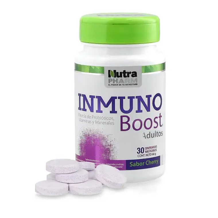 Inmuno Boost  Adultos 30 Comprimidos masticables. Nutra Pharm 1