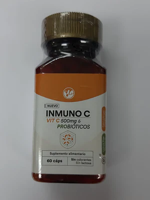 Inmuno C Vitamina C 500 mg y probióticos 60 Cápsulas. Natural Farm