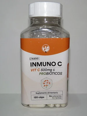 Inmuno C Vitamina C & Probióticos 120 Cápsulas. Natural Farm