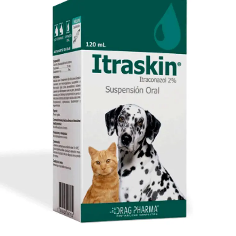Itraskin Itraconazol 2 % Suspensión oral 120 ml. Uso veterinario 1