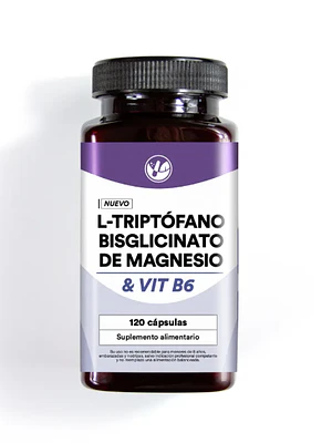 L-Triptófano, Bisciglinato de magnesio & Vitamina B6 120 Cápsulas. Natural Farm