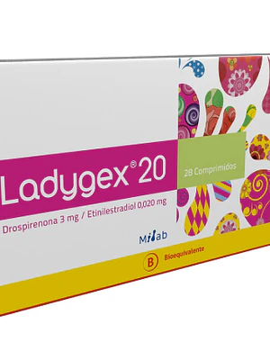Ladygex 20 Drospirenona, Estinilestradiol 28 Comprimidos.