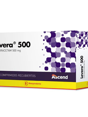 Levera (B) Levetiracetam 500 mg 30 Comprimidos recubiertos.