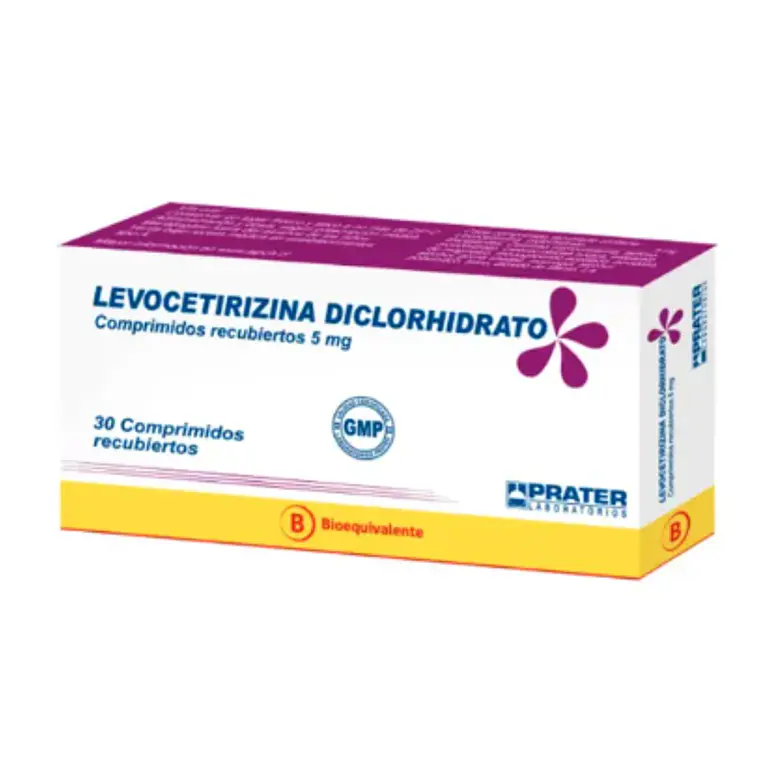 Levocetirizina Diclorhidrato (B) 5 mg 30 Comprimidos recubiertos. Prater 1