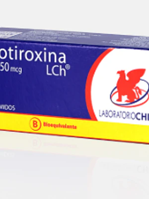 Levotiroxina sódica (B) 50 mcg 56 Comprimidos. Chile 