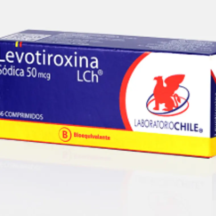 Levotiroxina sódica (B) 50 mcg 56 Comprimidos. Chile  1