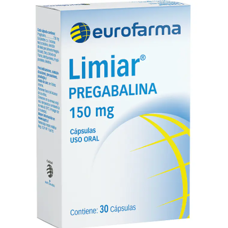 Limiar (B) Pregabalina 150 mg 30 Cápsulas. 1