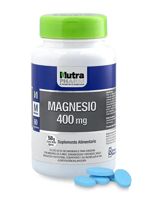 Magnesio 400 mg 60 Cápsulas. Nutra Pharm